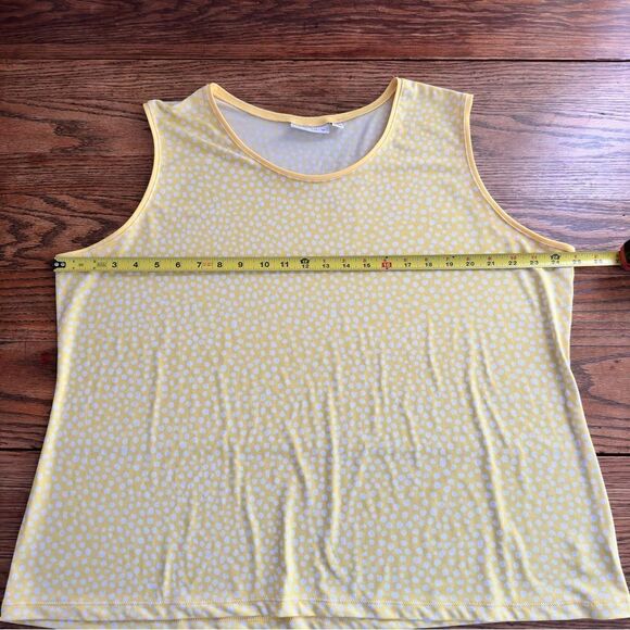 Susan Graver Liquid Knit Polka Dot Scoop Neck Tank Yellow QVC Women’s Plus 2X - Picture 4 of 6